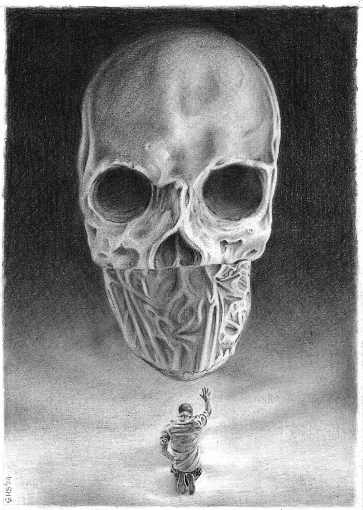 'In Hell' 14, pencil, 2024.