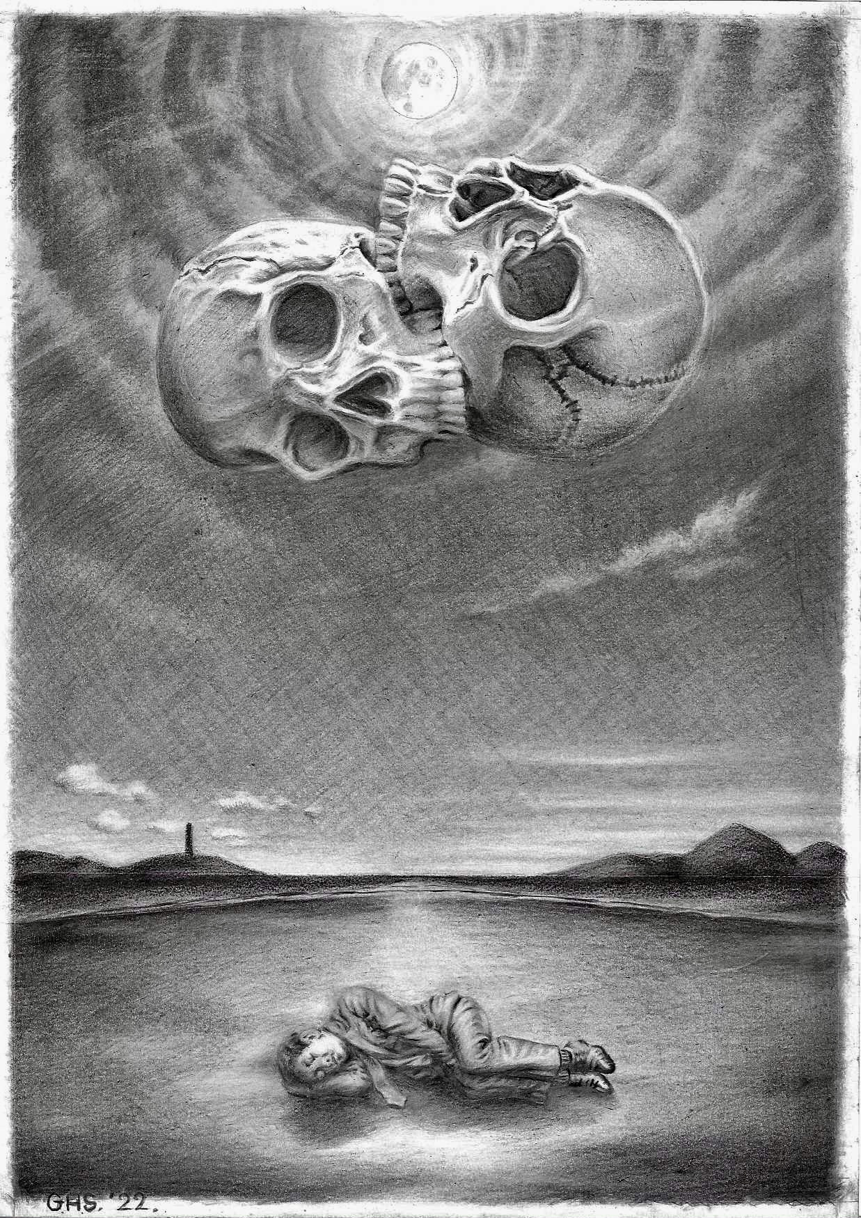 'In Hell' 11, pencil, 2024.