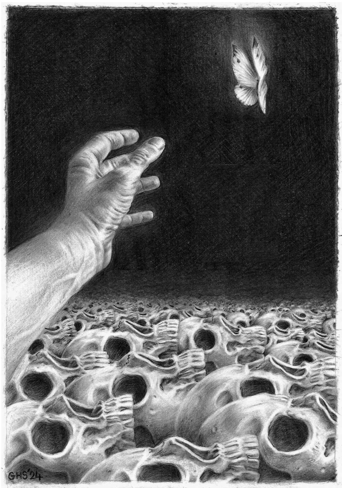 'In Hell' 13, pencil, 2024.